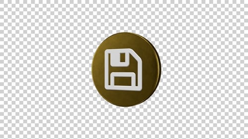 Save File Option Icon Rotating Golden