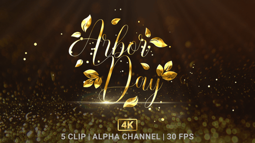 Animated Arbor Day Text Reveal Pack with Elegant Leaves