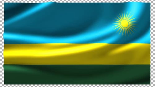 Realistic Waving Rwanda National Flag Animation