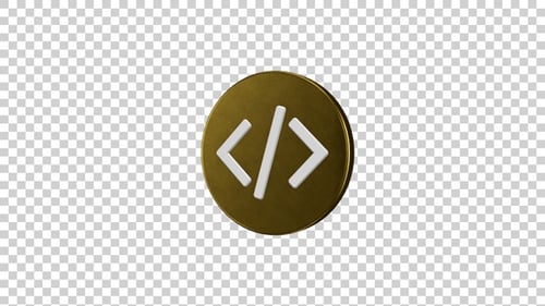 Codesymbol, rotierend, golden