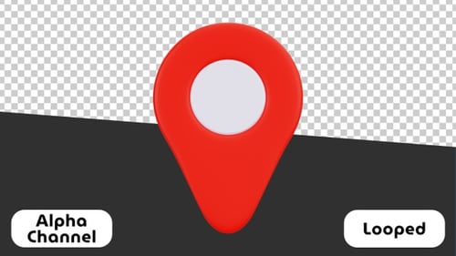 Bouncing 3D Location Pin Icon Animation