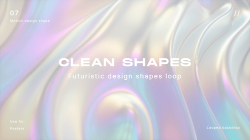 Holographic Glossy White Shapes Flowing Clean Looped Background