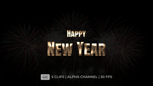 Happy New Year Text Minimalist