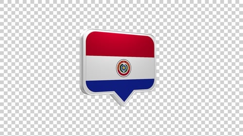 Paraguay Flag 3D Chat Bubble Icon