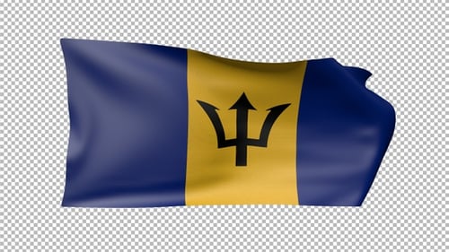 Waving Barbados Flag Seamless Loop Animation