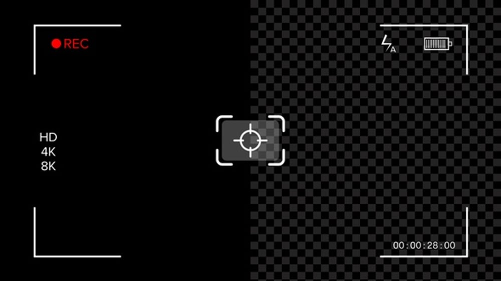 Camera Recording Screen Interface Overlay with Blinking REC Indicator ...