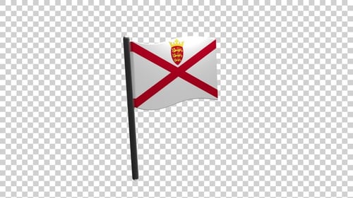3D Waving Flag of Jersey Animation