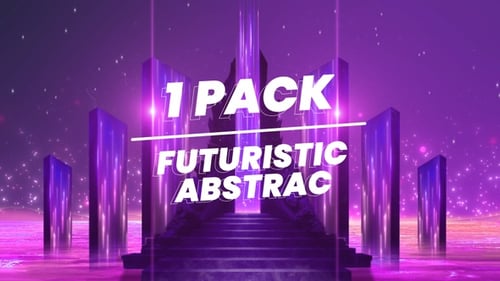 Futuristic Glowing Portal with Abstract Purple Pillars Background