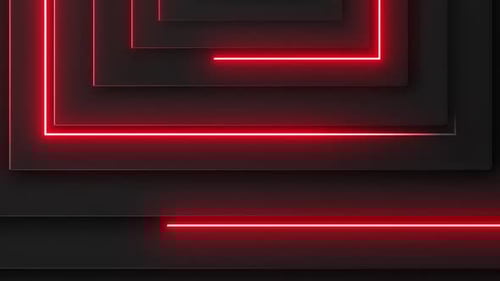 Dynamic Red Neon Geometric Lines Loop Background