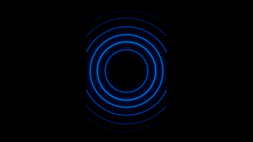 Vertical video blue neon circle waves loop animation background
