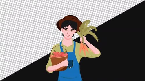 Cartoon Farmer | Alpha channel