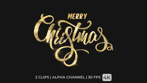 Animated Gold and Silver Glitter Christmas Calligraphy