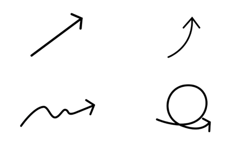 Arrows Hand Drawn Doodle Direction Path Progress Cycle