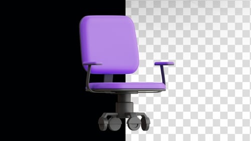 Modern 3D Office Chair Rotating Animation