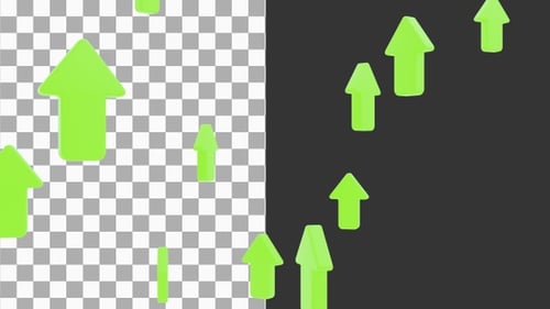 3D Animation of Digital Arrows | Alpha Channel