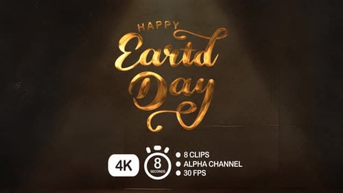Happy Earth Day Golden Fluid Text Reveal Animation