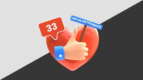 3D Facebook Like Promotion | Alpha Channel