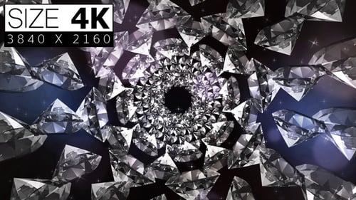 Sparkling Diamond Tunnel Swirl Animation Background
