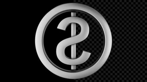 Rotating 3D Silver Dollar Sign for Financial Projects