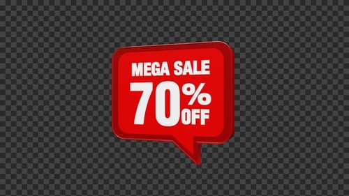 Mega Sale 70% Off Speech Bubble Animation