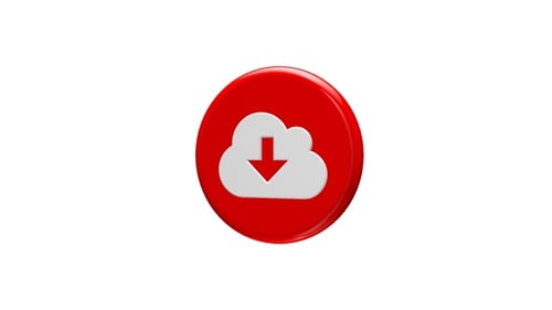 3D Modern Cloud Download Icon Animation