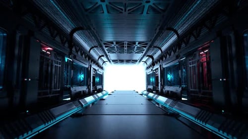Sci Fi Spaceship Corridor Tunnel - Loop 2