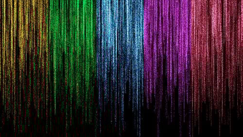 Set of 5 Abstract Colourful Glittering Particles Light Rays Rain Seamlessly Looped Background 4K