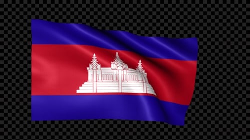 Realistic Waving Cambodia National Flag Animation