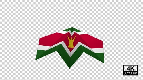Drapeau de l'avion en papier du Suriname