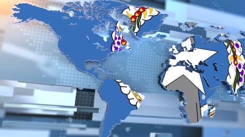 Futuristic 3D World Map News Opener With Abstract Geometric Shapes
