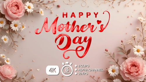 Animación de texto feliz día de la madre