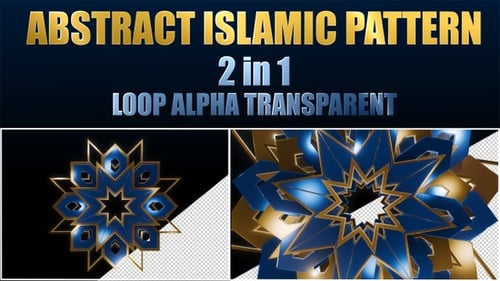 Glowing Geometric Islamic Ornament Animation | Abstract Mandala Logo Background Loop Gold Blue