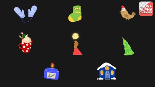 Winter Christmas Comfort Icons | Motion Graphics