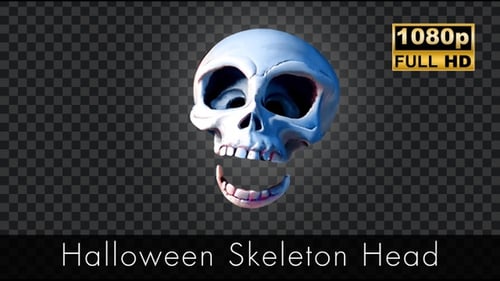 Animated Stylized Talking Skull with Moving Jaw