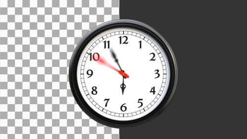 Animation 3D de l'indicateur de l'heure de l'horloge murale | Alpha Channel