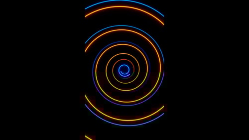 Vertical video orange and blue spiral loop animation background