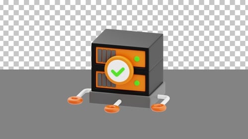 3D Animation of Verified Server | Alpha Channel