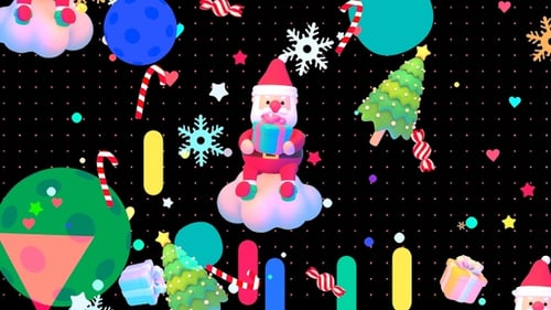 Animated Cute Christmas Cartoon Seamless Loop Background
