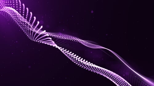Abstract Purple Particle Wave Motion Background