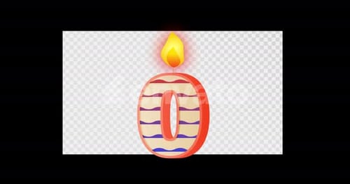 Number Zeero Birthday Candle Alpha