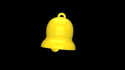 Ringing 3D Notification Bell with Number Badge Animation