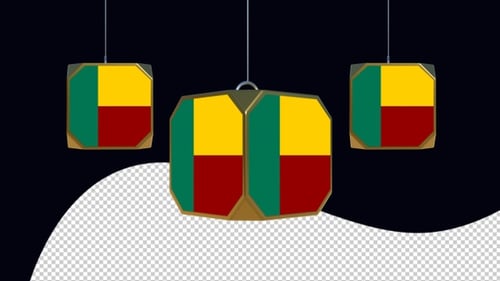 Rotating 3D Benin Flag Lantern Ornament