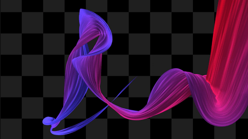 Abstract Flowing Gradient Ribbons Animation Elements Pack