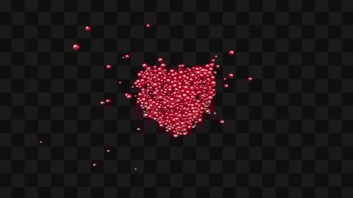Animated Hearts Love Shape Formation
