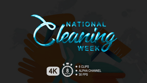 National Cleaning Week Text Animation