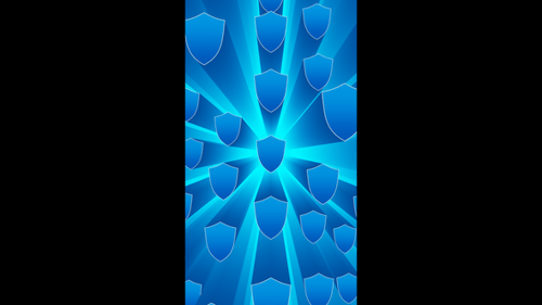 Vertical video moving security shields protection loop animation background