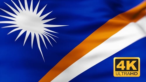Realistic Waving Flag of Marshall Islands Loop Animation