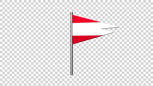 Clean Animated Austria Flag Pennant Unfurls