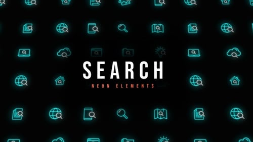 Animated Neon Search Icons Pack