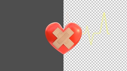 3D Medical on Heart Beating | Alpha Channel